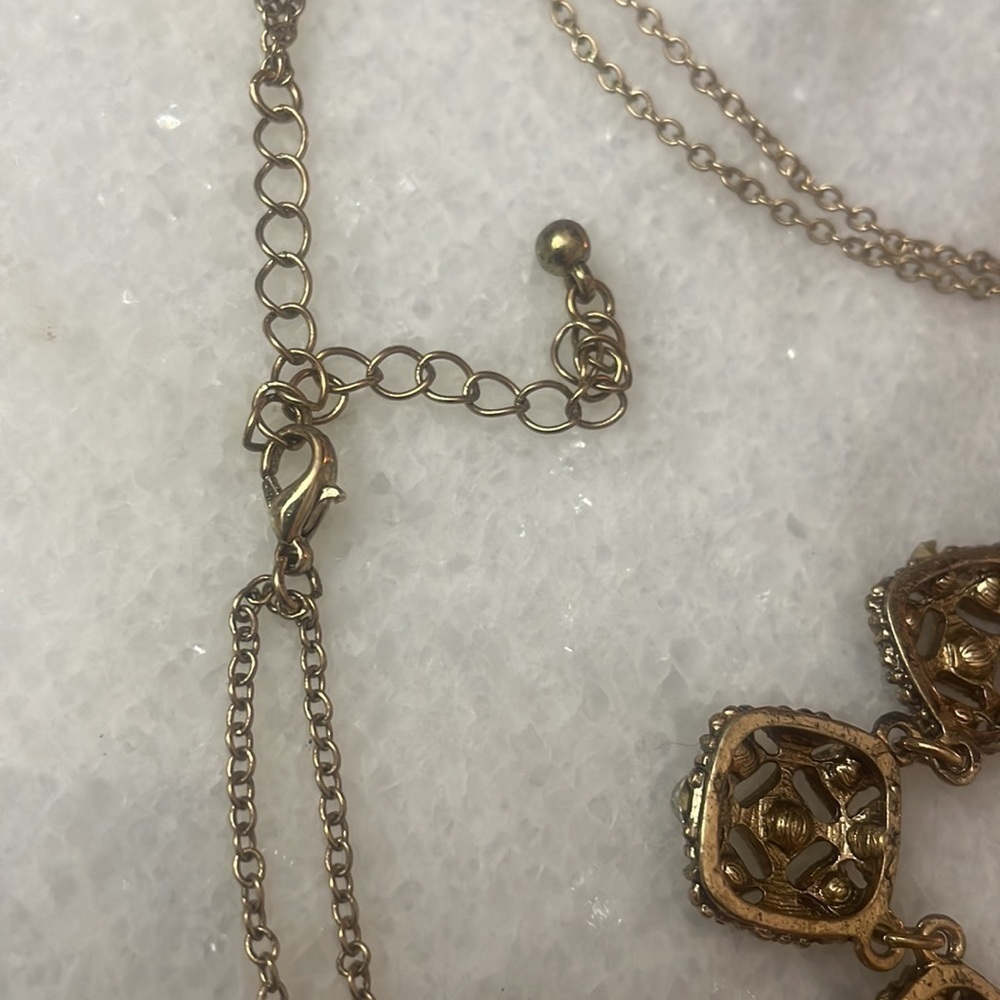 Necklace Stunning Statement Square Simulated Diam… - image 8